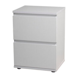 (White Carcass And White Drawers) 2 Drawer Wooden Bedside Cabinet Side Table - thumbnail 1