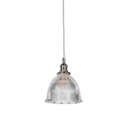 D'arblay Nickel Scalloped Prismatic Glass Dome French Style Stairwell Pendant Light - Se Home - thumbnail 3