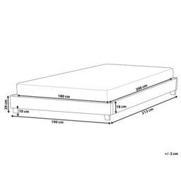 Beliani Bed Without Headboard Boucle Roanne 180 X 200 Cm (Eu Super King) Taupe - thumbnail 3