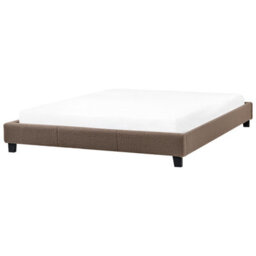 Beliani Bed Without Headboard Boucle Roanne 180 X 200 Cm (Eu Super King) Taupe - thumbnail 4