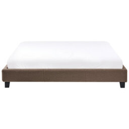 Beliani Bed Without Headboard Boucle Roanne 180 X 200 Cm (Eu Super King) Taupe - thumbnail 6