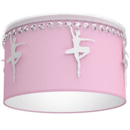 Milagro Baletnica Pink Ceiling Lamp 1Xe27 Beautiful Hand Made Lamp With Soft Fabric Shade Decorated With Ballerinas And Crystals - thumbnail 8