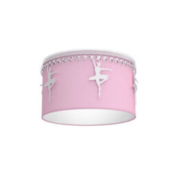 Milagro Baletnica Pink Ceiling Lamp 1Xe27 Beautiful Hand Made Lamp With Soft Fabric Shade Decorated With Ballerinas And Crystals - thumbnail 6