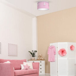 Milagro Baletnica Pink Ceiling Lamp 1Xe27 Beautiful Hand Made Lamp With Soft Fabric Shade Decorated With Ballerinas And Crystals - thumbnail 3