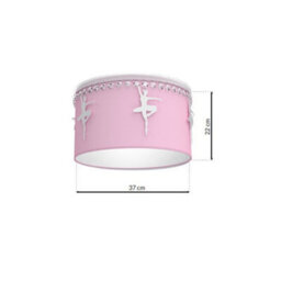 Milagro Baletnica Pink Ceiling Lamp 1Xe27 Beautiful Hand Made Lamp With Soft Fabric Shade Decorated With Ballerinas And Crystals - thumbnail 7
