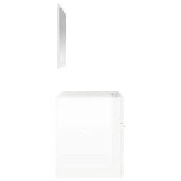 Walplus Bathroom Cabinet With Mirror High Gloss White Engineered Wood - thumbnail 6