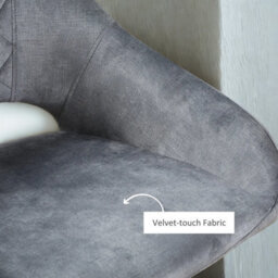 FURNOLD Set Of 2 Velvet Bar Stools With Backrest And Footrest - thumbnail 3