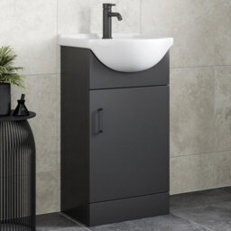 Affine 450mm Freestanding Vanity Unit & Basin Bathroom Sink Furniture Alpine Black