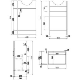 Affine 450mm Freestanding Vanity Unit & Basin Bathroom Sink Furniture Alpine Black - thumbnail 6