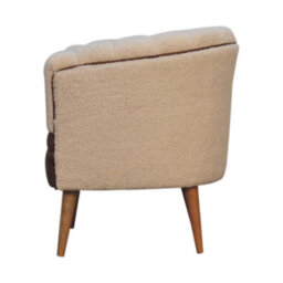 Artisan Furniture Solid Wood Boucle Cream Buffalo Armchair - thumbnail 9