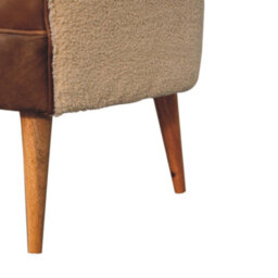 Artisan Furniture Solid Wood Boucle Cream Buffalo Armchair - thumbnail 8