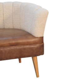 Artisan Furniture Solid Wood Boucle Cream Buffalo Armchair - thumbnail 7