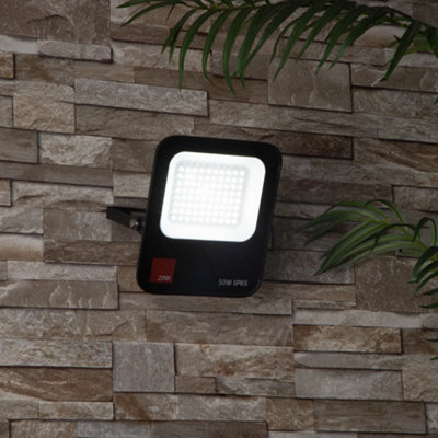 Litecraft Fechine Black 50 Watt Led Ip65 Outdoor Wall Flood Light - image 1