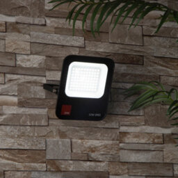 Litecraft Fechine Black 50 Watt Led Ip65 Outdoor Wall Flood Light - thumbnail 1