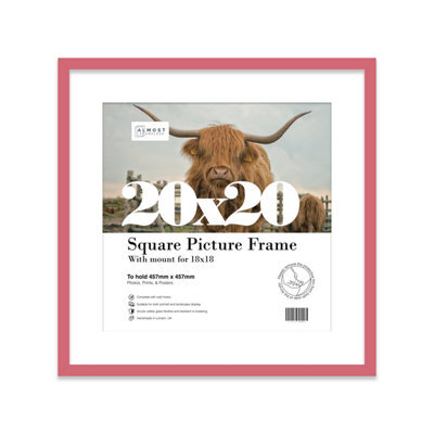 "20X20"" Pink Picture Frame - 20X20"" Square Frame With 18X18"" Mount For 20X20""/18X18"" Pictures Vintage Style Gallery Wall, 1 Pack" - image 1