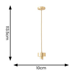 Valuelights Brianna Brushed Gold Cap Detail Adjustable Single Pendant Ceiling Light - thumbnail 3