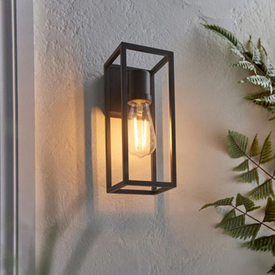 Bubly Bathrooms Herbert Black Modern Bathroom Wall Light, E27 Led Compatible, Ip44 Aluminium Frame - image 1