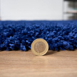 "Bravich Navy Blue Thick Shaggy Rug - California - 120X170Cm (4'x5'8"")" - thumbnail 5