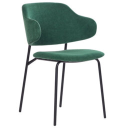 Beliani Set Of 2 Dining Chairs Kenai Fabric Dark Green - thumbnail 4