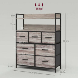 Bedroom Chest Of Drawers 7 Drawer Dresser - thumbnail 2