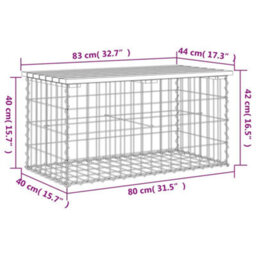 Berkfield Garden Bench Gabion Design 83X44X42 Cm Solid Wood Pine - thumbnail 8