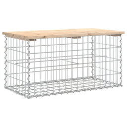 Berkfield Garden Bench Gabion Design 83X44X42 Cm Solid Wood Pine - thumbnail 2