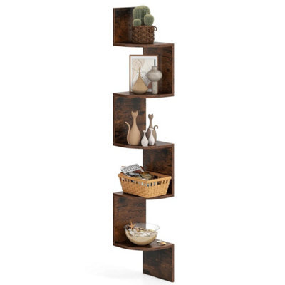 5 Tier Corner Shelf Wall Mount Floating Corner Bookshelf - image 1
