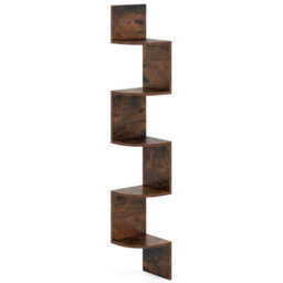 5 Tier Corner Shelf Wall Mount Floating Corner Bookshelf - thumbnail 5