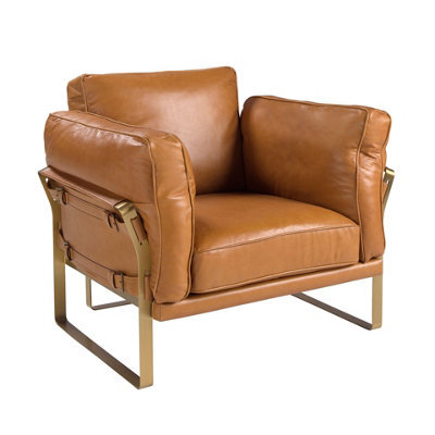 Angel Cerda Stylish Camel Leather Armchair For Modern Interiors - image 1
