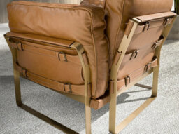 Angel Cerda Stylish Camel Leather Armchair For Modern Interiors - thumbnail 4