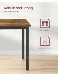 LEDREM Dining Table, 70 X 110 X 75 Cm, Kitchen Table For 4 People, Living Room Desk, For Dining Room, Kitchen - thumbnail 4