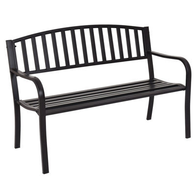 Costway Steel Garden Bench Outdoor Patio Loveseat Bench With High Backrest - image 1