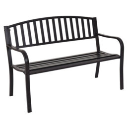 Costway Steel Garden Bench Outdoor Patio Loveseat Bench With High Backrest - thumbnail 1