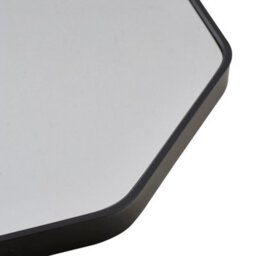Living And Home Black Octagon Aluminum Alloy Bathroom Mirror Hd Glass With Towel Bar Wall Vanity Mirror 50X50Cm - thumbnail 5