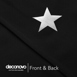 Deconovo Star Foil Printed Blackout Curtains, Thermal Insulated Eyelet Room Darkening Curtains, W66 X L90 Inch, Black, 2 Panels - thumbnail 8