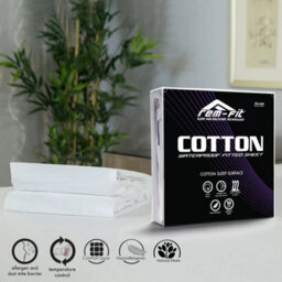 Xample Rem-Fit Cotton Mattress Protector Waterproof Fitted Sheet, Cool Cotton Surface, Dust Mite & Allergy Protection