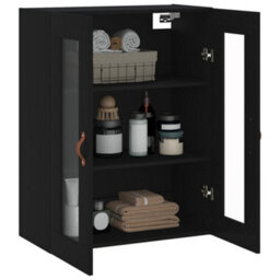 Berkfield Wall Mounted Cabinet Black 69.5X34X90 Cm - thumbnail 5