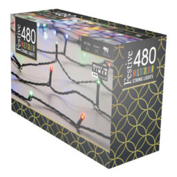 Festive 38.3M Indoor & Outdoor Multifunction Christmas Fairy Lights 480 Multicoloured Leds - thumbnail 4