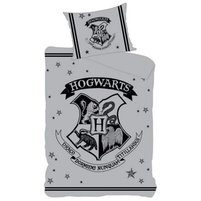 Harry Potter Hogwarts Duvet Cover Set Grey (Single) - image 1