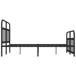 Berkfield Metal Bed Frame With Headboard And Footboard Black 135X190 Cm - thumbnail 7