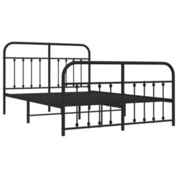 Berkfield Metal Bed Frame With Headboard And Footboard Black 135X190 Cm - thumbnail 5