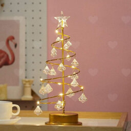 Amorly Led Acrylic Crystal Pendant Christmas Tree Lamp, Battery Operated Mini Table Night Light, Festive Atmosphere Decor For Bedroom - thumbnail 1