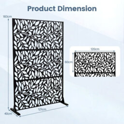 Gainoom 183 Cm Metal Outdoor Privacy Screen Rustproof Modern Decorative Room Divider - thumbnail 2