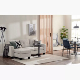 Luxury Life Furniture Portofino 3 Seater Corner Sofa, Chaise Lounge Furniture With Reversible Ottoman Footstool Or Chaise - Light Sand - thumbnail 2