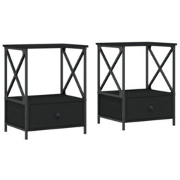 Berkfield Bedside Tables 2 Pcs Black 50X41X65 Cm Engineered Wood - thumbnail 2