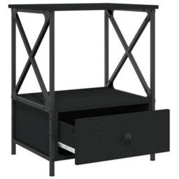 Berkfield Bedside Tables 2 Pcs Black 50X41X65 Cm Engineered Wood - thumbnail 7