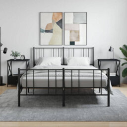 Berkfield Bedside Tables 2 Pcs Black 50X41X65 Cm Engineered Wood - thumbnail 1