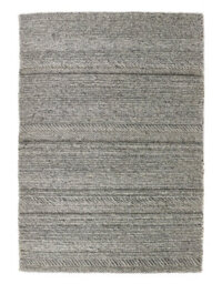 Grey Wool Rug, Shaggy Striped Rug With 13mm Thick, Modern Luxurious Handmade Rug For Bedroom, Living Room-120Cm X 170Cm - thumbnail 1