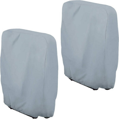 Folding Deckchair Cover, Set Of 2, Grey, Windproof Uv Resistant, Garden Chair Tarpaulin With Storage Bag - image 1