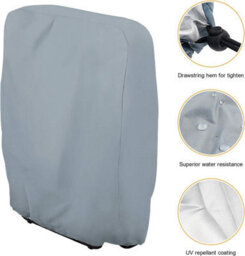 Folding Deckchair Cover, Set Of 2, Grey, Windproof Uv Resistant, Garden Chair Tarpaulin With Storage Bag - thumbnail 3